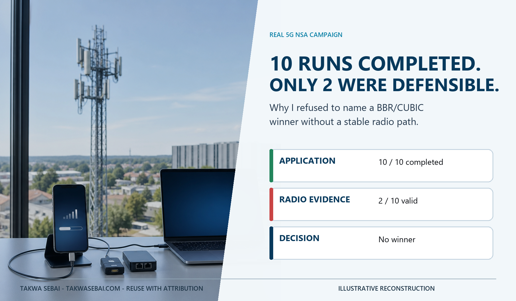 Campagne contrôlée d'upload 5G NSA avec contrôles des preuves applicatives, radio et de routage